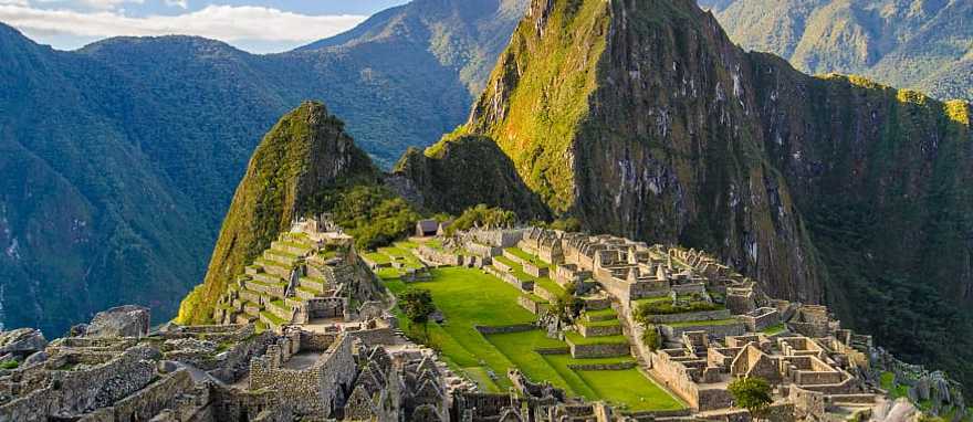 View of the ancient city of Machu Picchu in Peru