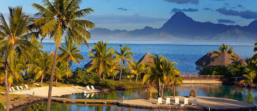 Tropical beach view in Tahiti