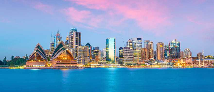 Sydney skyline at sunset in Australia