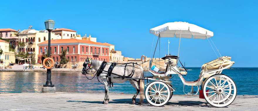 Horse carriage in Chania, Crete, Greece