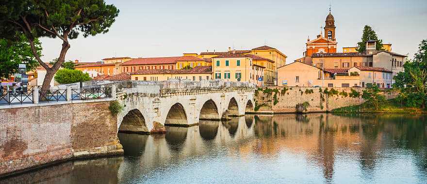 Tiberius Bridge in Rimini, Italy