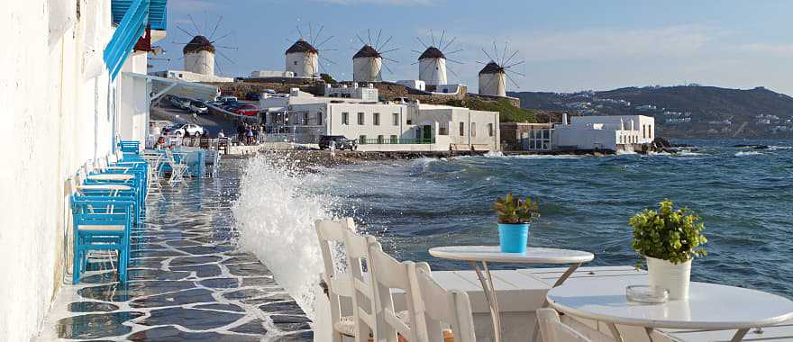 Mykonos is the island of windmills, Greece