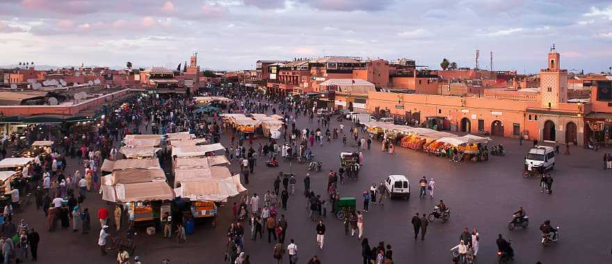 Jamaa el Fna market in Marrakech, Morocco